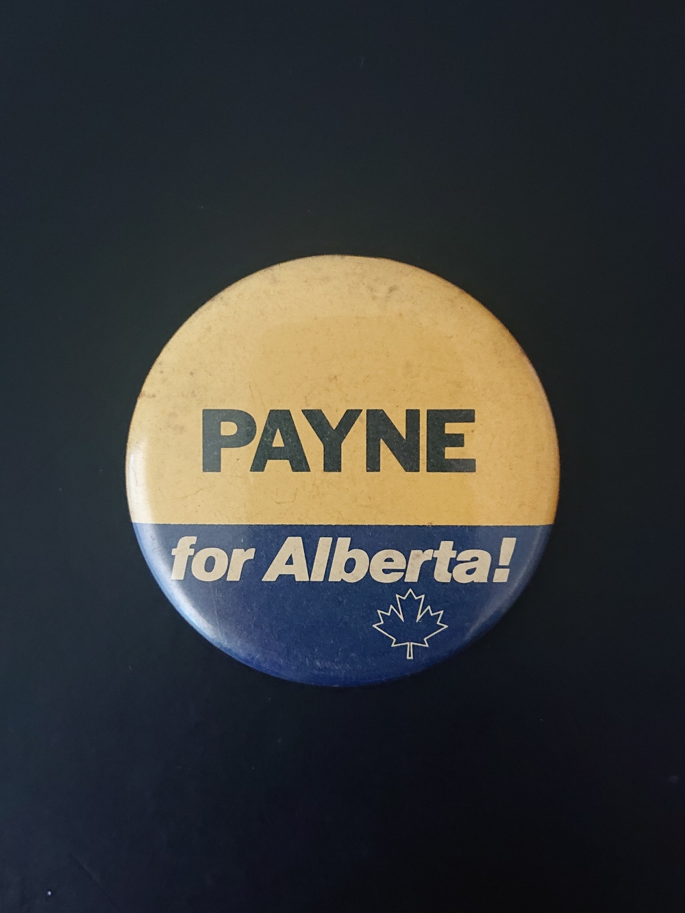 Vintage Pin Button - Political Politics Payne for Alberta - 2" Round